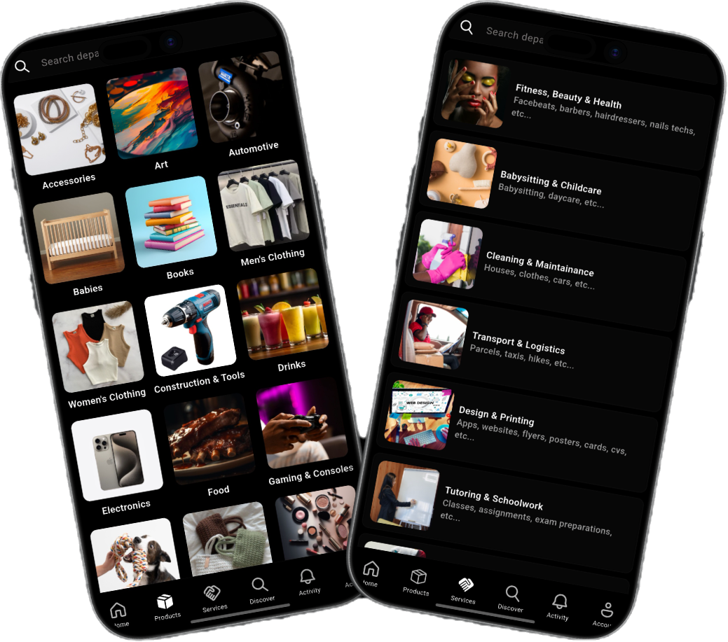 Browse products and services